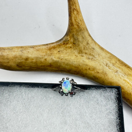 Vintage White Fire Opal Ring 925 Sterling Silver-Rings-TomWayne Jewelers