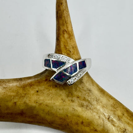 Vintage White Fire Opal Ring 925 Sterling Silver-Rings-TomWayne Jewelers
