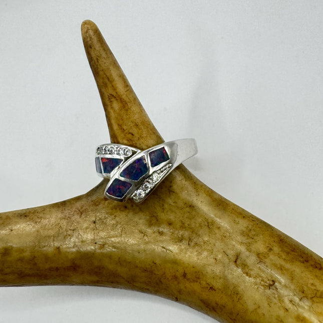 Vintage White Fire Opal Ring 925 Sterling Silver-Rings-TomWayne Jewelers