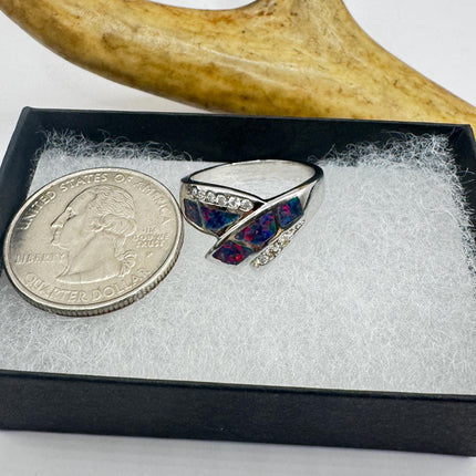 Vintage White Fire Opal Ring 925 Sterling Silver-Rings-TomWayne Jewelers