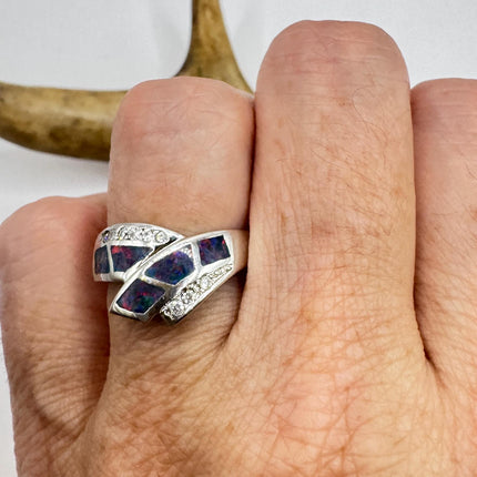 Vintage White Fire Opal Ring 925 Sterling Silver-Rings-TomWayne Jewelers