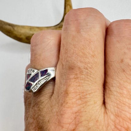 Vintage White Fire Opal Ring 925 Sterling Silver-Rings-TomWayne Jewelers