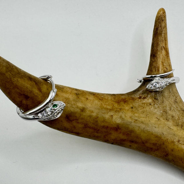 Vintage Snake Serpent Earrings 925 Sterling Silver