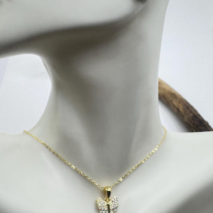 Vintage Butterfly Set | Gold 925 Sterling Silver Necklace and Earrings | Elegant Jewelry Gift-TomWayne Jewelers