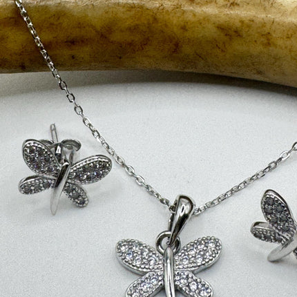 Vintage Dragonfly Set | 925 Sterling Silver Necklace and Earrings | Elegant Jewelry Gift-TomWayne Jewelers