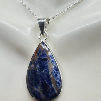 Vintage Lapis Lazuli Silver Gemstone Pendant | 925 Sterling Silver Necklace