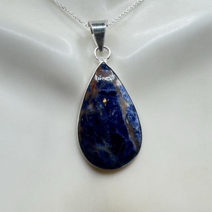 Vintage Lapis Lazuli Silver Gemstone Pendant | 925 Sterling Silver Necklace