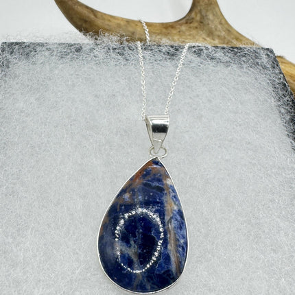 Vintage Lapis Lazuli Silver Gemstone Pendant | 925 Sterling Silver Necklace