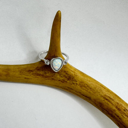 Vintage Fire Opal Sterling Silver Ring: Promise, Wedding, Stacking-Rings-TomWayne Jewelers