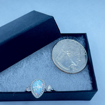 Vintage Fire Opal Sterling Silver Ring: Promise, Wedding, Stacking-Rings-TomWayne Jewelers