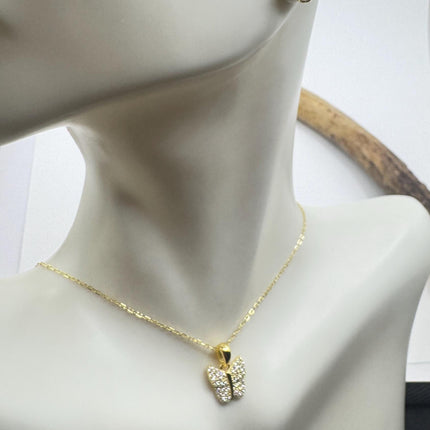 Vintage Butterfly Set | Gold 925 Sterling Silver Necklace and Earrings | Elegant Jewelry Gift-TomWayne Jewelers