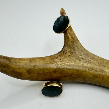 Green Nephrite Jade Clip-On Earrings Gold Filled Delicate Screw Back Design-Earrings-TomWayne Jewelers