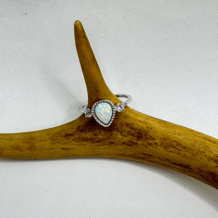 Vintage Fire Opal Sterling Silver Ring: Promise, Wedding, Stacking-Rings-TomWayne Jewelers