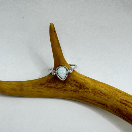 Vintage Fire Opal Sterling Silver Ring: Promise, Wedding, Stacking-Rings-TomWayne Jewelers