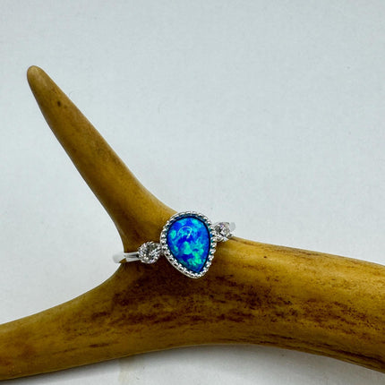 Vintage Fire Opal Sterling Silver Ring: Promise, Wedding, Stacking-Rings-TomWayne Jewelers