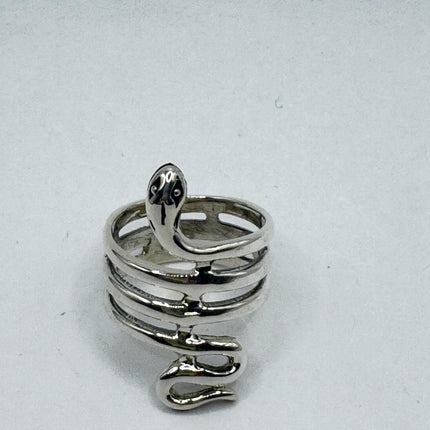 Vintage 925 Sterling Silver Snake Serpent Wedding Ring Thumb Band-Snake Rings!-TomWayne Jewelers