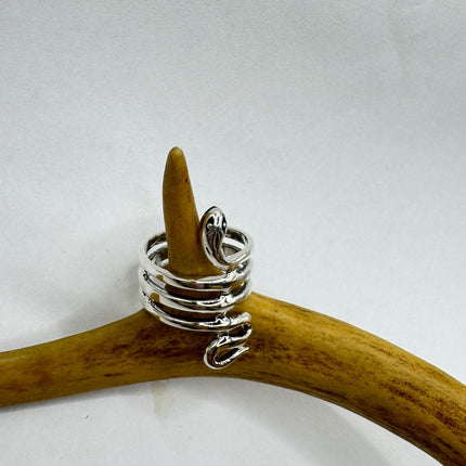 Vintage 925 Sterling Silver Snake Serpent Wedding Ring Thumb Band-Snake Rings!-TomWayne Jewelers