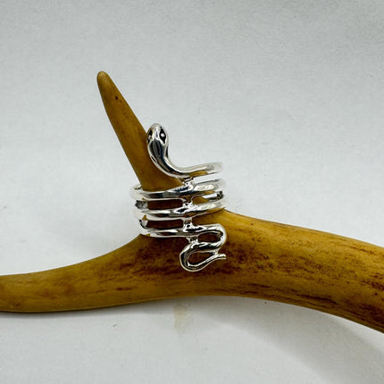 Vintage 925 Sterling Silver Snake Serpent Wedding Ring Thumb Band-Snake Rings!-TomWayne Jewelers