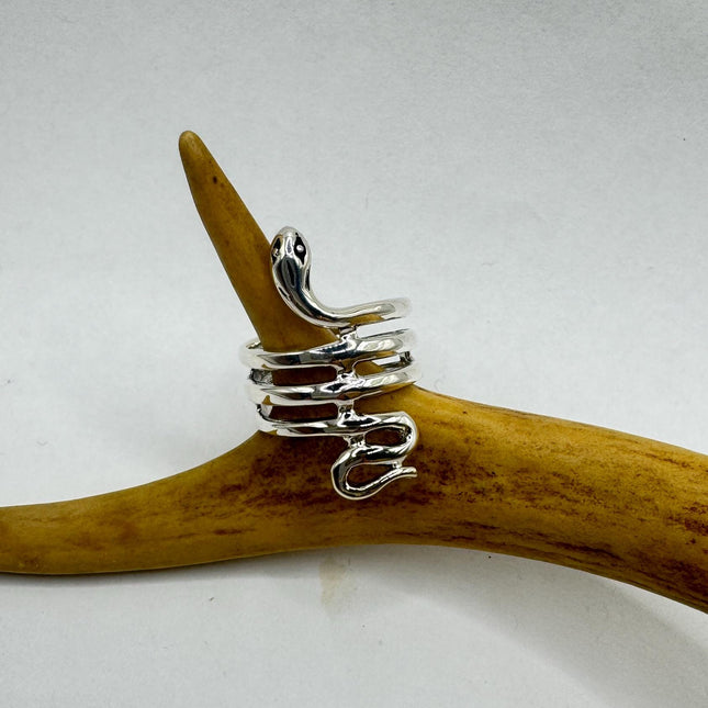 Vintage 925 Sterling Silver Snake Serpent Wedding Ring Thumb Band-Snake Rings!-TomWayne Jewelers