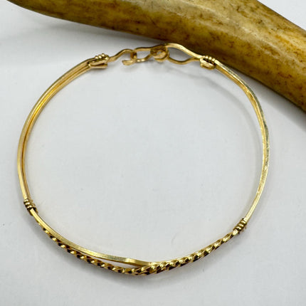 Gold Filled Bangle Bracelet: Modernist Statement Cuff