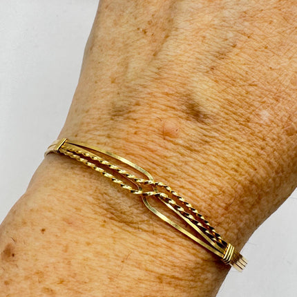 Gold Filled Bangle Bracelet: Modernist Statement Cuff
