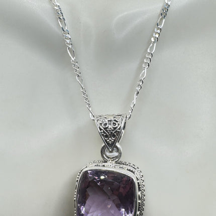Vintage Purple Amethyst Necklace | Gemstone 925 Sterling Silver