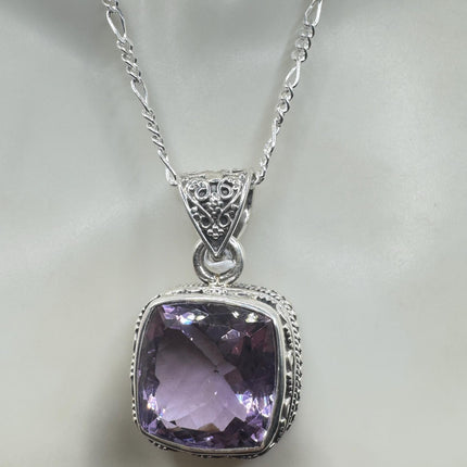 Vintage Purple Amethyst Necklace | Gemstone 925 Sterling Silver