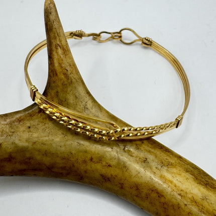 Gold Filled Bangle Bracelet: Modernist Statement Cuff