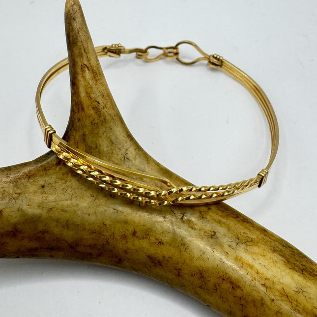Gold Filled Bangle Bracelet: Modernist Statement Cuff