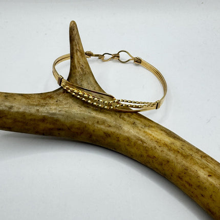Gold Filled Bangle Bracelet: Modernist Statement Cuff