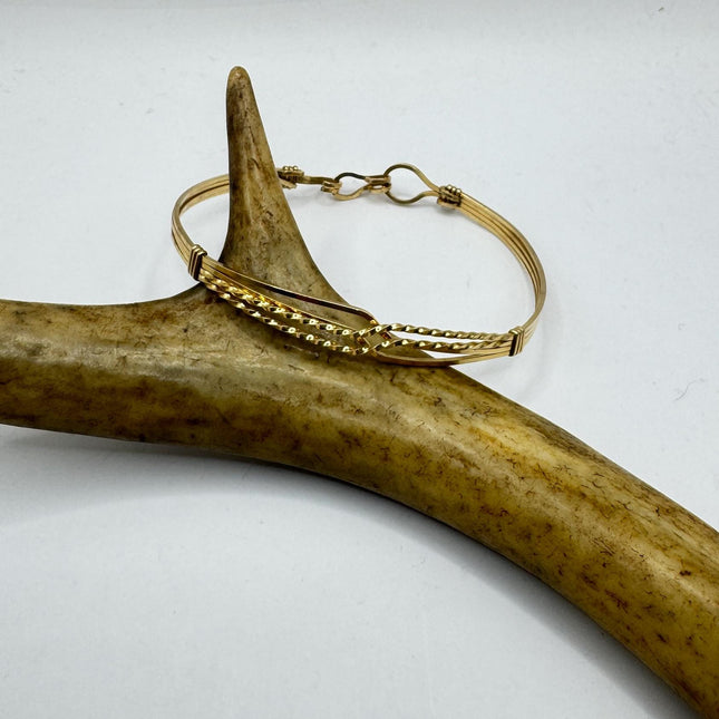 Gold Filled Bangle Bracelet: Modernist Statement Cuff
