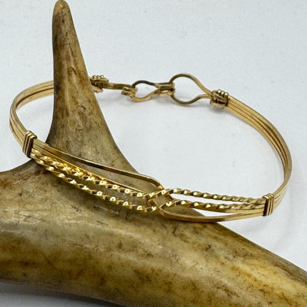 Gold Filled Bangle Bracelet: Modernist Statement Cuff