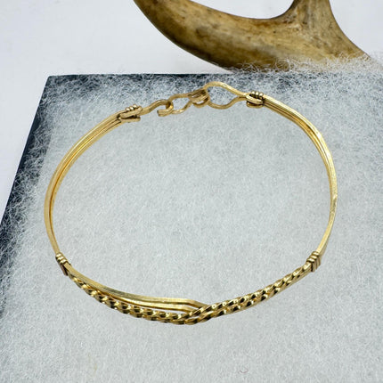 Gold Filled Bangle Bracelet: Modernist Statement Cuff