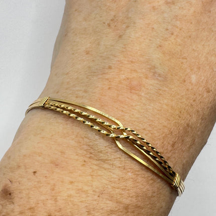 Gold Filled Bangle Bracelet: Modernist Statement Cuff