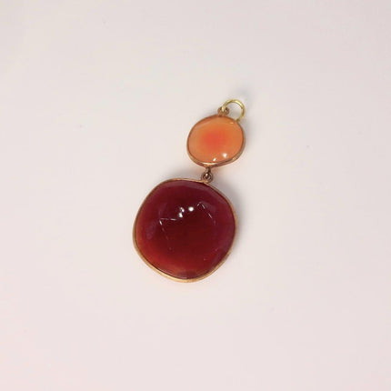 Vintage Red Carnelian Necklace - Gold Filled Minimalist Stacking Chain
