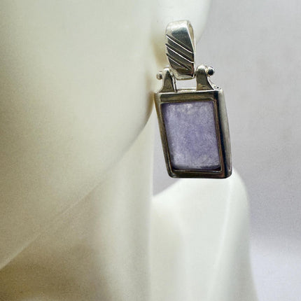 Vintage Silver Jade Earrings | Lavender Purple Fun Jade Small Dangle Earrings | 925 Sterling Silver