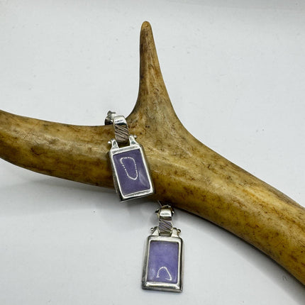 Vintage Silver Jade Earrings | Lavender Purple Fun Jade Small Dangle Earrings | 925 Sterling Silver