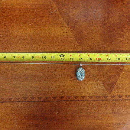 Vintage Turquoise Silver Gemstone Pendant | 925 Sterling Silver Necklace