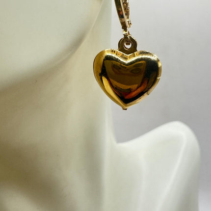 Heart Hoop Earrings: Vintage Gold Filled Style (Lightweight, 1")