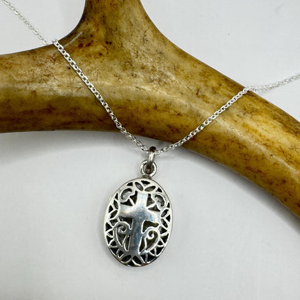 Vintage Gothic Cross Photo Locket: Sterling Silver Memory Necklace