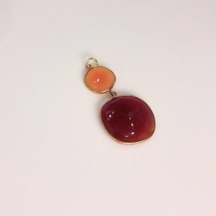 Vintage Red Carnelian Necklace - Gold Filled Minimalist Stacking Chain