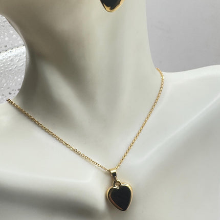 Heart Necklace and Earrings: Vintage Heart Design Gold Filled