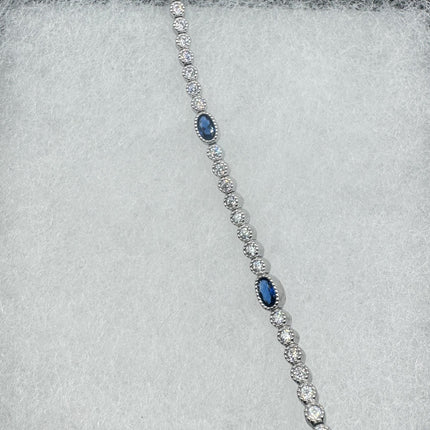 Vintage Blue Iolite CZ Bracelet Sterling Silver 925