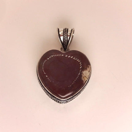 Vintage Agate Heart Choker Necklace - Bronze and Silver Finish Black Velvet Ribbon Design