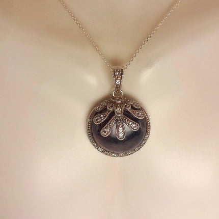 Vintage Blue Sapphire Necklace 925 Sterling Silver Chain Necklace | Minimalist Style Crystal