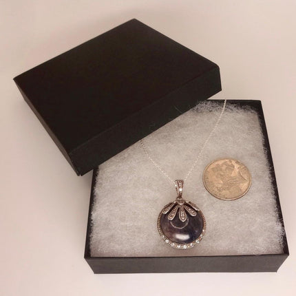 Vintage Blue Sapphire Necklace 925 Sterling Silver Chain Necklace | Minimalist Style Crystal