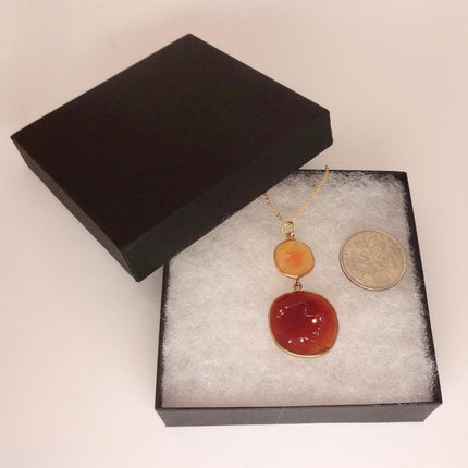 Vintage Red Carnelian Necklace - Gold Filled Minimalist Stacking Chain