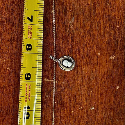 Vintage Cameo Pendant Necklace: GF Gold Filled Charm, Delicate Chain