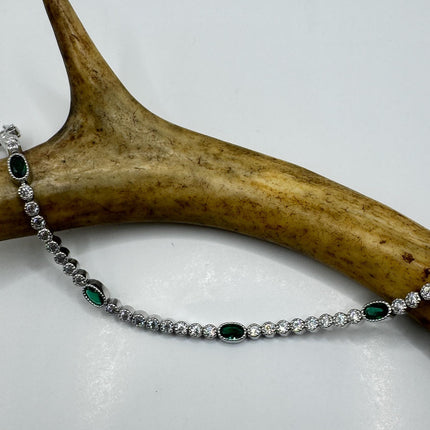 Vintage Green Chrome Diopside 925 Sterling Silver Bracelet