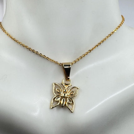 Butterfly Necklace: Vintage Gold Filled Pendant